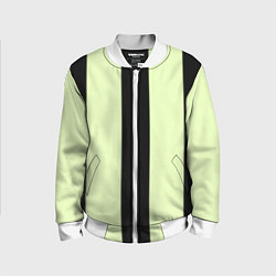 Детский бомбер Color light green black line