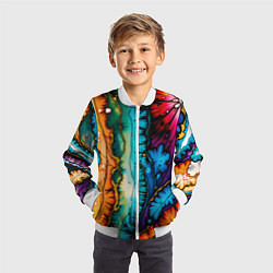 Бомбер детский Разноцветный узор, цвет: 3D-белый — фото 2