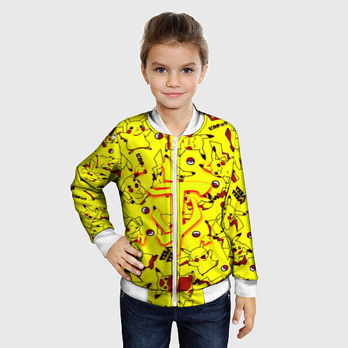 Детский бомбер Doom x pokemon / 3D-Белый – фото 4