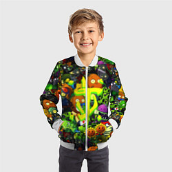 Бомбер детский Растения против зомби x Дум лого, цвет: 3D-белый — фото 2