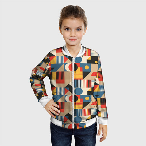 Детский бомбер Ритмы Баухауса / 3D-Белый – фото 4