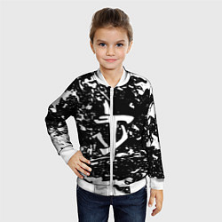 Бомбер детский Doom краски белые штрихи, цвет: 3D-белый — фото 2