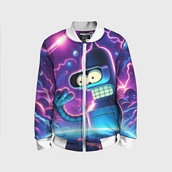 Детский бомбер Bender in neon space - cartoon Futurama
