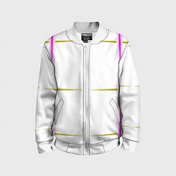 Детский бомбер Color white pink yellow stripes