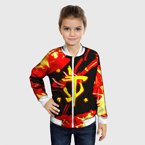 Детский бомбер Doom огненный / 3D-Белый – фото 4