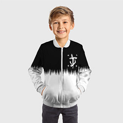 Бомбер детский Doom краски черно белый, цвет: 3D-белый — фото 2