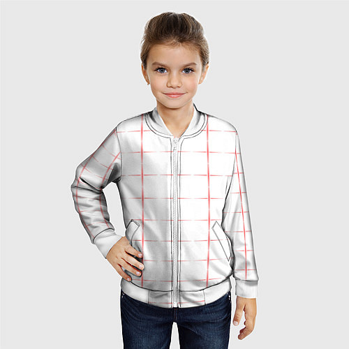Детский бомбер Color white red crosses / 3D-Белый – фото 4