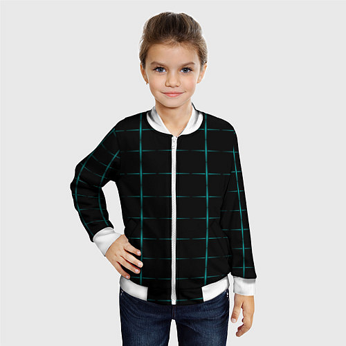 Детский бомбер Color black blue crosses / 3D-Белый – фото 4