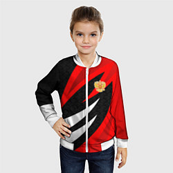 Бомбер детский Россия - красный спорт, цвет: 3D-белый — фото 2
