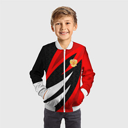 Бомбер детский Россия - красный спорт, цвет: 3D-белый — фото 2