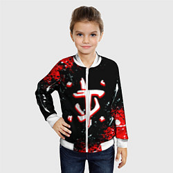 Бомбер детский Doom краски абстракция, цвет: 3D-белый — фото 2