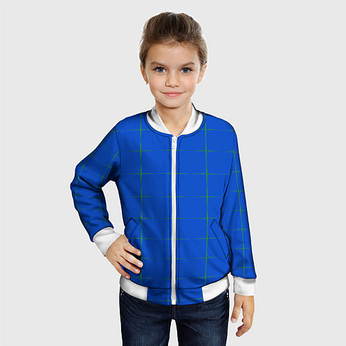 Детский бомбер Color blue stripes / 3D-Белый – фото 4