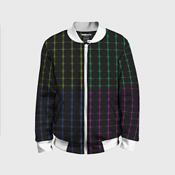 Бомбер детский Color black multicolored stripes, цвет: 3D-белый