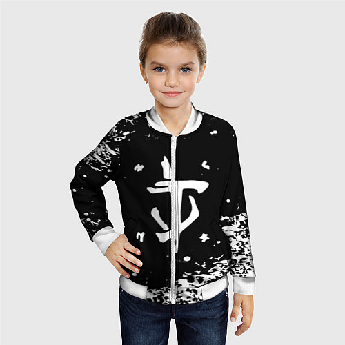 Детский бомбер Doom белый всплеск красок / 3D-Белый – фото 4