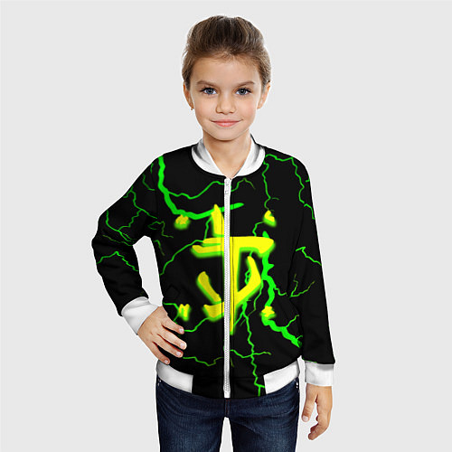 Детский бомбер Doom кислотный шторм молнии / 3D-Белый – фото 4