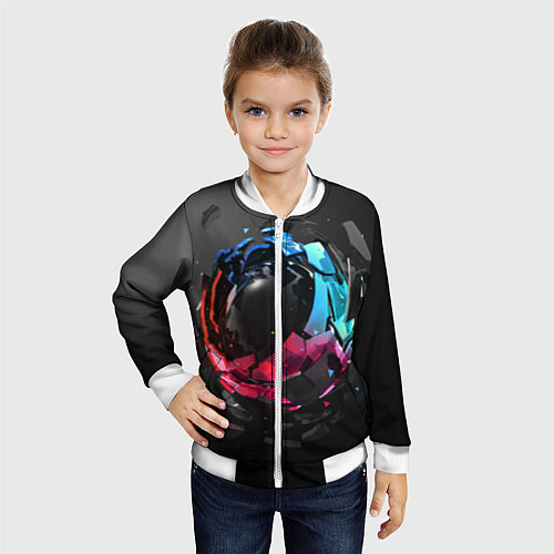 Детский бомбер Abstract graphics / 3D-Белый – фото 4