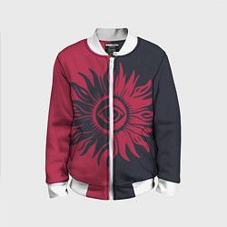Бомбер детский Солнце красно-синее, цвет: 3D-белый