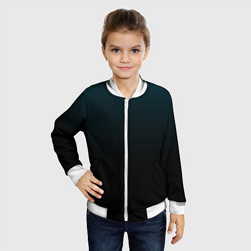 Детский бомбер Морская глубина в чёрном / 3D-Белый – фото 4