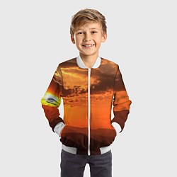 Бомбер детский Закат на перевале актопрак, цвет: 3D-белый — фото 2