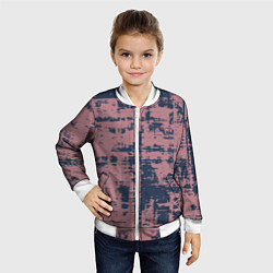 Бомбер детский Текстура с потертостями сине-розовая, цвет: 3D-белый — фото 2