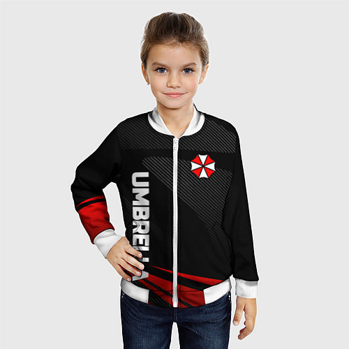 Детский бомбер Umbrella - спорт / 3D-Белый – фото 4