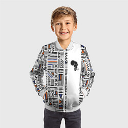 Бомбер детский Африканский узор, цвет: 3D-белый — фото 2
