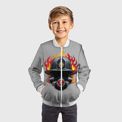 Бомбер детский Пожарник, цвет: 3D-белый — фото 2