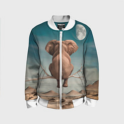 Детский бомбер Задумчивый слон: пустыня