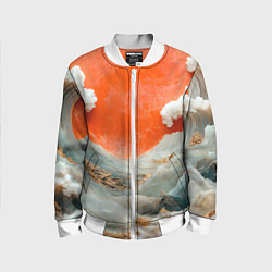 Детский бомбер Японский пейзаж абстракция