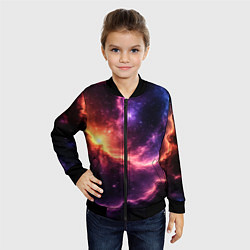 Бомбер детский Фантастические космические туманы, цвет: 3D-черный — фото 2