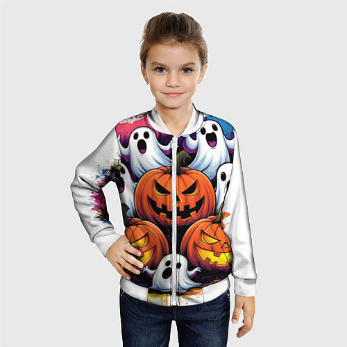 Детский бомбер Happy Halloween 25 / 3D-Белый – фото 4