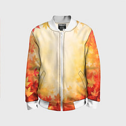 Бомбер детский Жёлто-красный осенний, цвет: 3D-белый