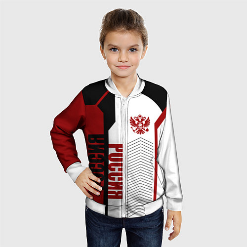 Детский бомбер Россия герб РФ / 3D-Белый – фото 4