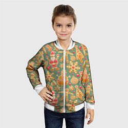 Бомбер детский Имбирные пряники, цвет: 3D-белый — фото 2