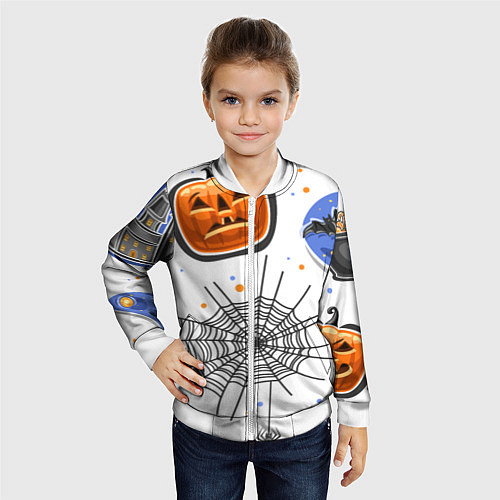 Детский бомбер Holiday halloween / 3D-Белый – фото 4