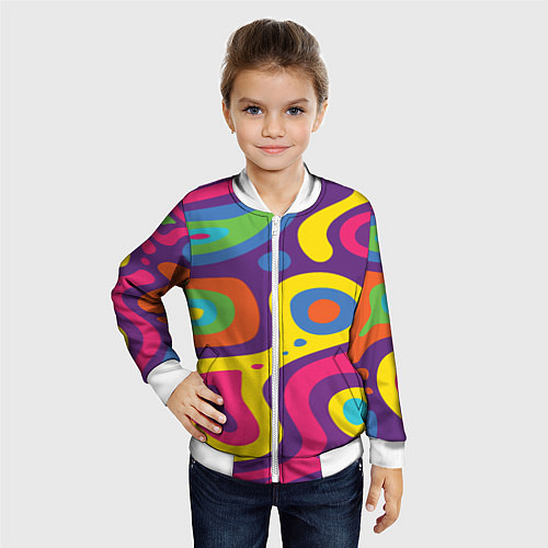 Детский бомбер Abstract tac / 3D-Белый – фото 4