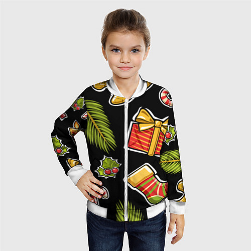 Детский бомбер Рождественский вайб / 3D-Белый – фото 4
