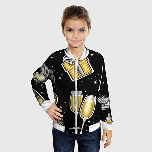 Детский бомбер Новогодний вайб / 3D-Белый – фото 4