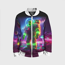 Бомбер детский Космонавт Шрук в неоновом скафандре на загадочной, цвет: 3D-белый