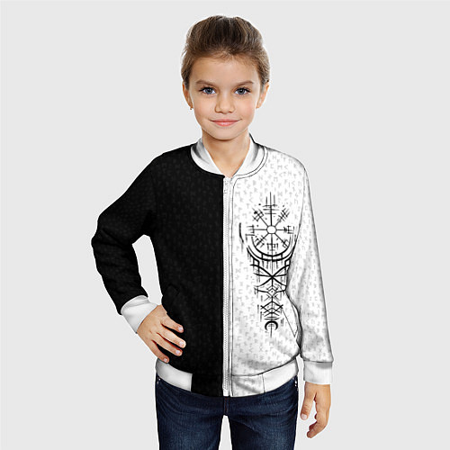 Детский бомбер Вегвизир и став бессмертия в рунах / 3D-Белый – фото 4