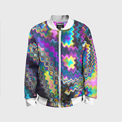 Бомбер детский Абстракция переливы, цвет: 3D-белый