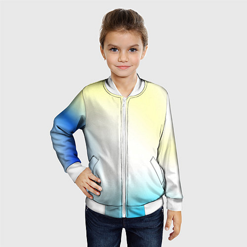 Детский бомбер Color yellow blue white / 3D-Белый – фото 4