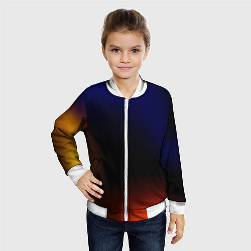 Детский бомбер Color black red blue / 3D-Белый – фото 4