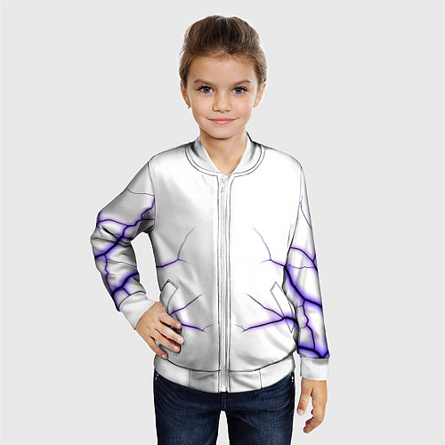 Детский бомбер Color white purple / 3D-Белый – фото 4
