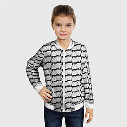 Бомбер детский Символы валькнут как защитная кольчуга, цвет: 3D-белый — фото 2