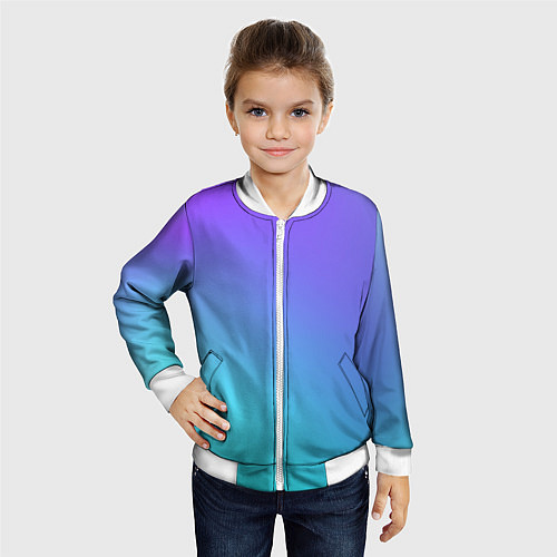 Детский бомбер Color multi-colored gradient / 3D-Белый – фото 4