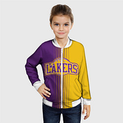 Бомбер детский NBA Lakers LA, цвет: 3D-белый — фото 2
