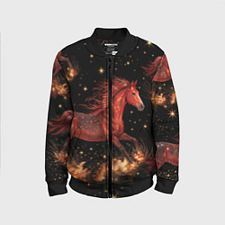 Детский бомбер Огненные лошади - паттерн