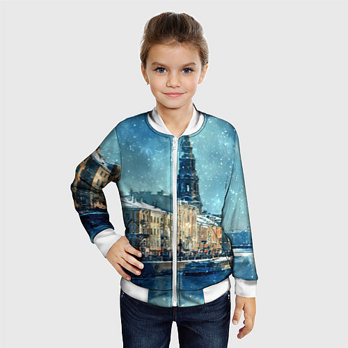 Детский бомбер Снегопад в Санкт-Петербурге / 3D-Белый – фото 4