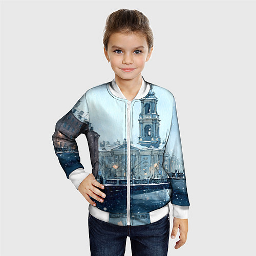 Детский бомбер Зимний Питер / 3D-Белый – фото 4